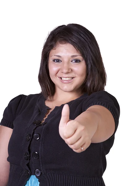 Beautiful Girl Giving the Thumbs Up — Stock Photo, Image