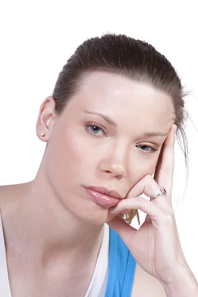Close-up de uma mulher beatuiful - fundo isolado — Fotografia de Stock