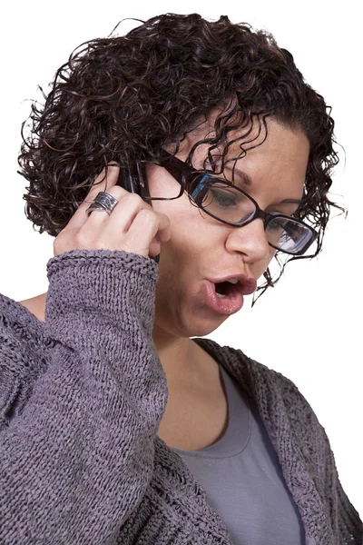 Ładny dziewczyna rozmawia przez telefon — Zdjęcie stockowe