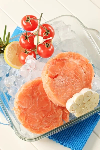 Frozen salmon patties — Stock Photo, Image