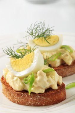 Toasted bread and egg spread clipart