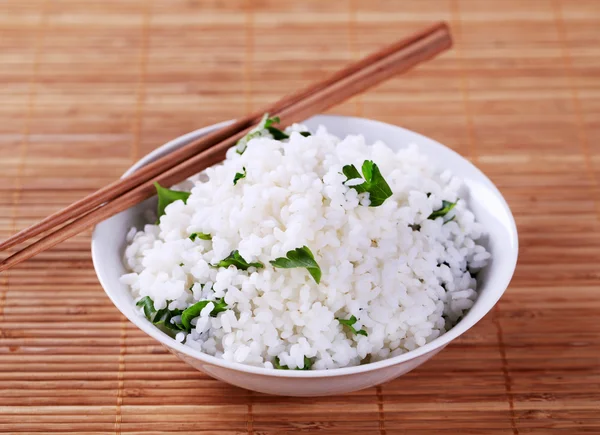 Tazón de arroz blanco —  Fotos de Stock