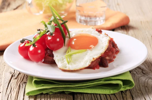 Vegetarisk röda bönor och tomat recept — Stockfoto