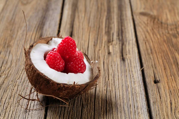 stock image Coconut and raspberries