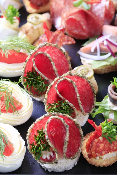 Assorted canapes — Stock Photo, Image