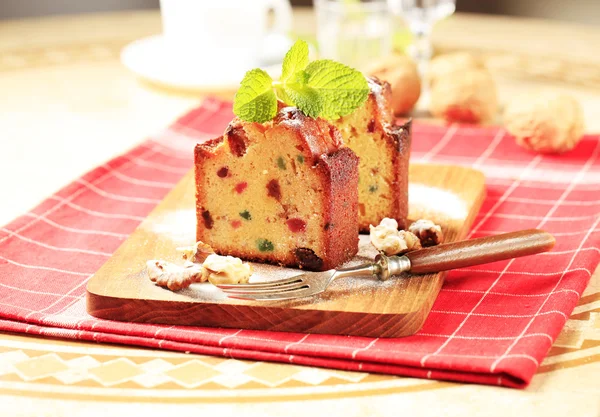 stock image Slices of fruitcake