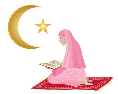 Reading the koran clipart