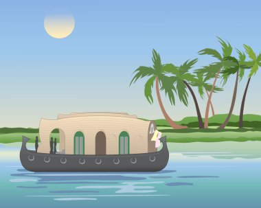 Kerala backwaters clipart