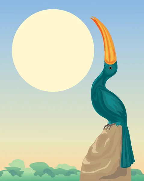 Stilisierter Hornvogel — Stockvektor