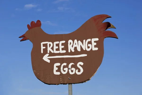 Free range egg sign — Stock Photo, Image