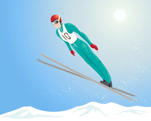 スキージャンプ — ストックベクタ