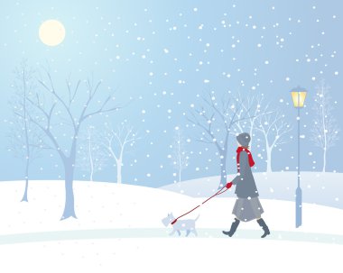 Snowy park clipart