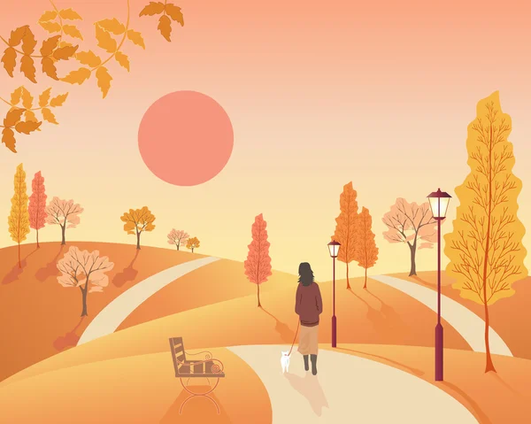 Осенний парк — стоковый вектор