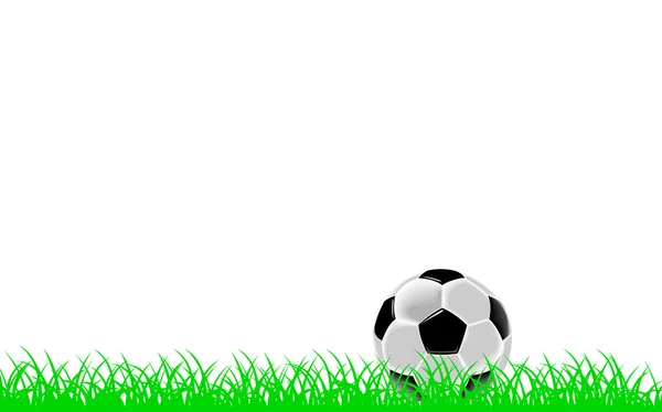 Чорно-білий футбольний м'яч або футбол на траві — стокове фото