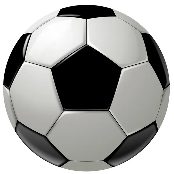 黑色和白色足球球或足球 — 图库照片