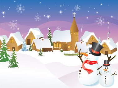 Christmas town clipart