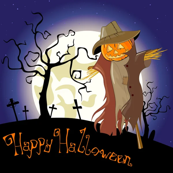 Épouvantail Halloween — Image vectorielle