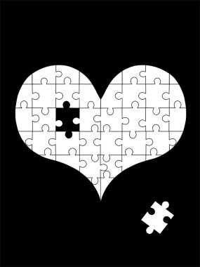 Puzzle heart clipart