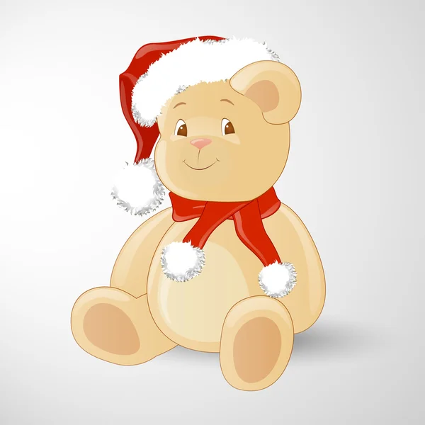Рождественский плюшевый мишка — стоковый вектор