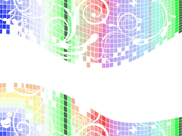 Fleurs sur pixel carré — Image vectorielle