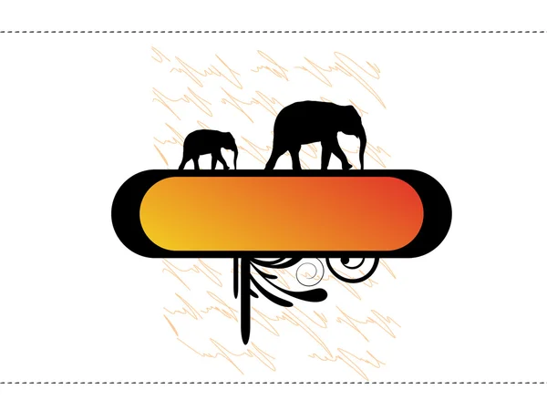 Elégant fond d'éléphant — Image vectorielle