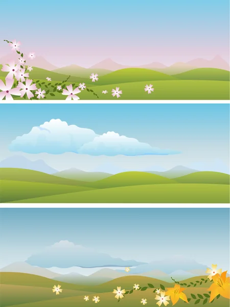 Beautiful landscapes — Stock Vector