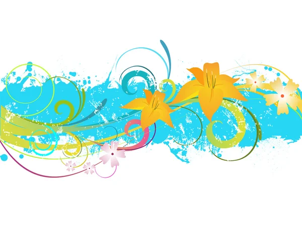 Banner floral abstracto — Vector de stock