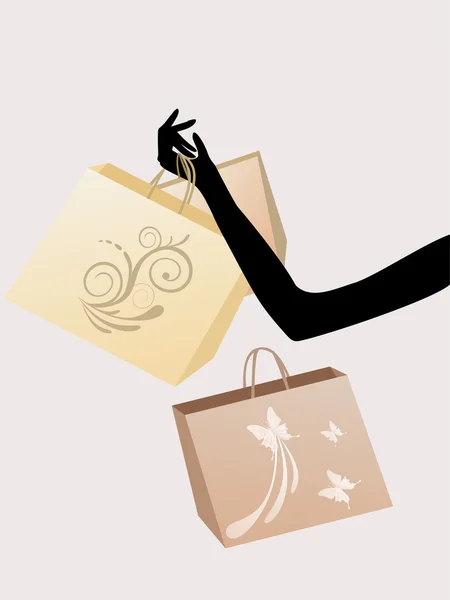 Shopping fille — Image vectorielle