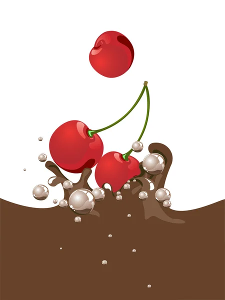Choco ciliegia splash — Vettoriale Stock