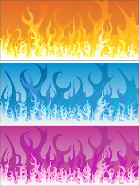 Набір вогняних фонів — стоковий вектор
