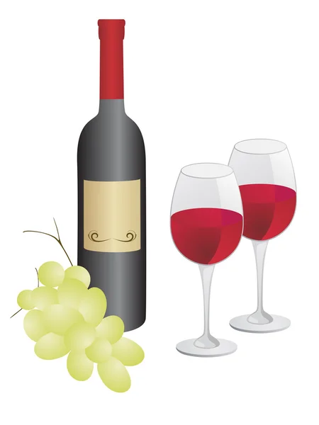Elementos del vino — Vector de stock