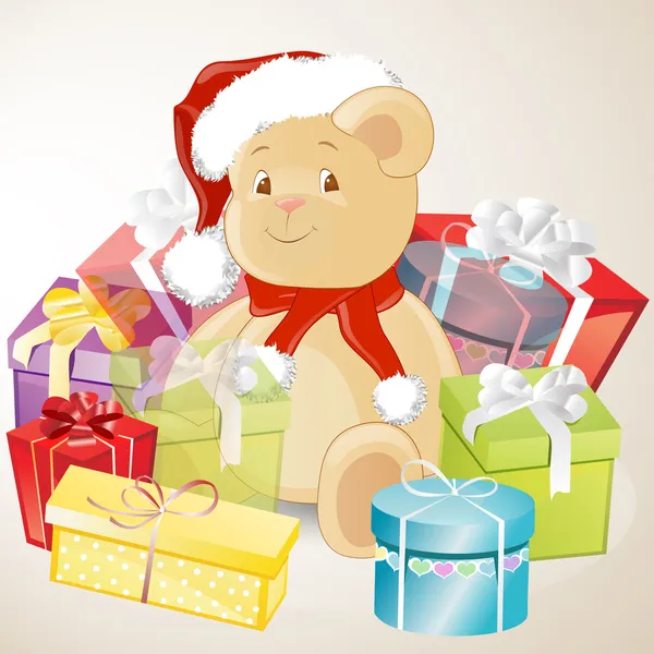 Weihnachten Teddybär — Stockvektor
