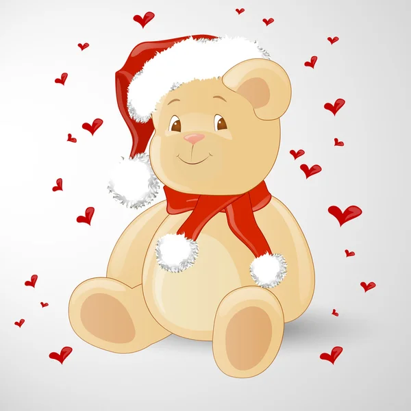 Christmas teddy bear — Stock Vector
