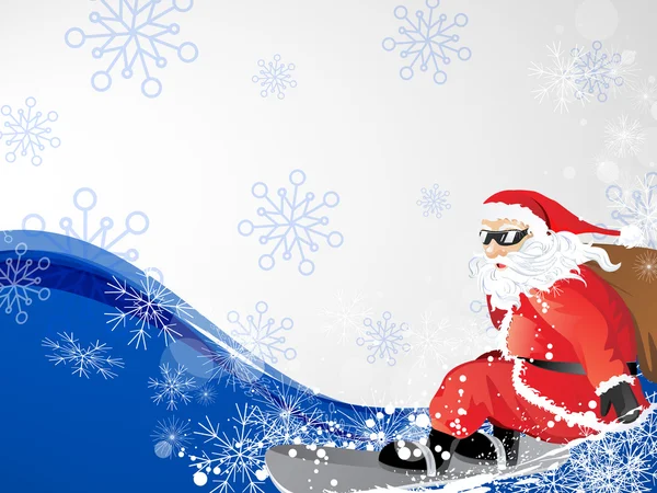 Santa en snowboard — Archivo Imágenes Vectoriales