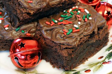 Christmas brownie close up clipart