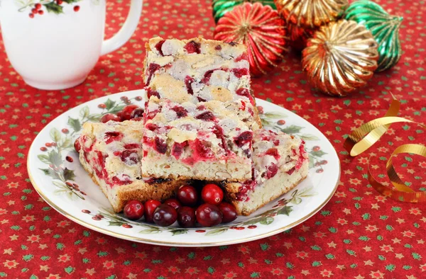 Piatto di Natale di biscotti al mirtillo rosso — Foto Stock