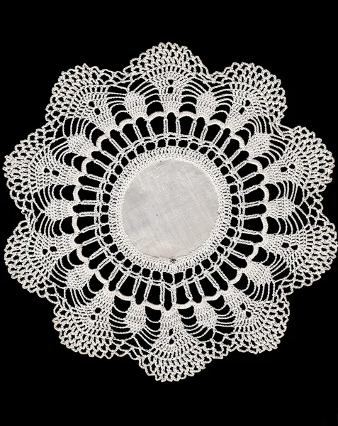 stock image Vintage doily on black