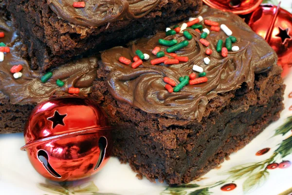Brownie de Natal perto — Fotografia de Stock