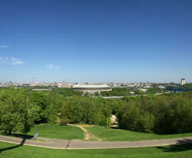 Panoramik bir serçe Hills Moskova (Rusya)