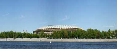 panoramik manzaralarını sunan Olimpiyat Stadı luzhniki, moscow, Rusya Federasyonu