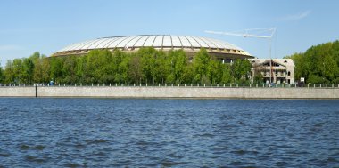 panoramik manzaralarını sunan Olimpiyat Stadı luzhniki, moscow, Rusya Federasyonu