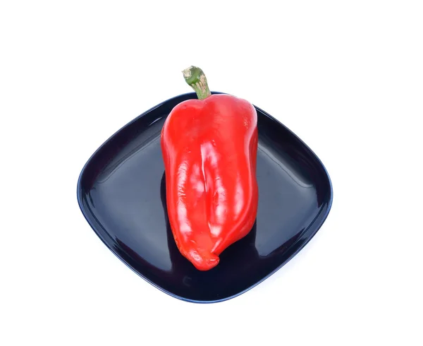 Friss vörös paprika fehér — Stock Fotó