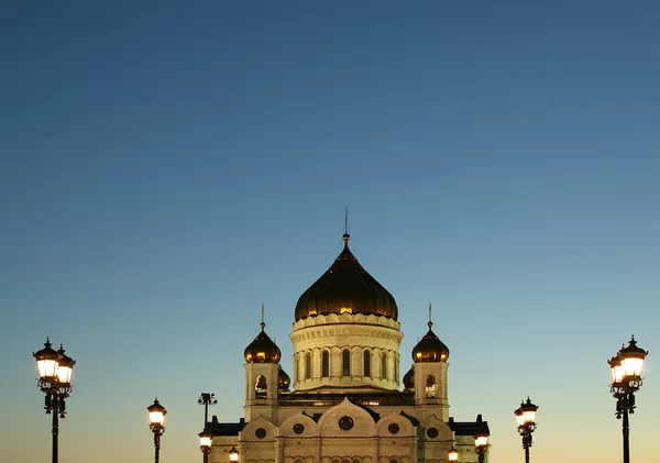 Gece görüş, İsa'nın kurtarıcı Katedrali, moscow, Rusya Federasyonu — Stok fotoğraf