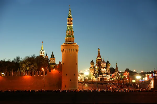 Russia, Mosca. Vista notturna del Cremlino — Foto Stock