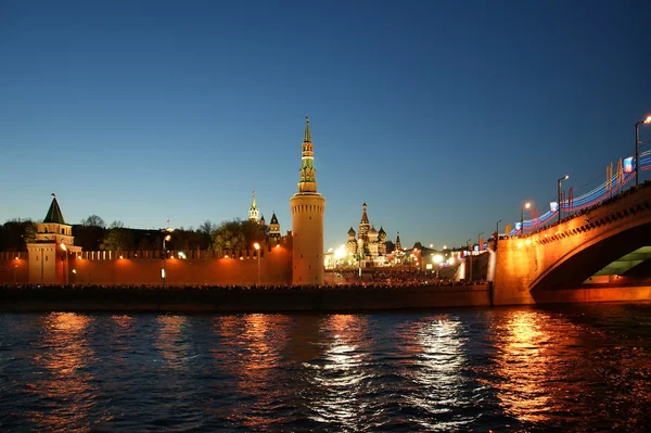Rusia, Moscú. Vista nocturna del Kremlin —  Fotos de Stock