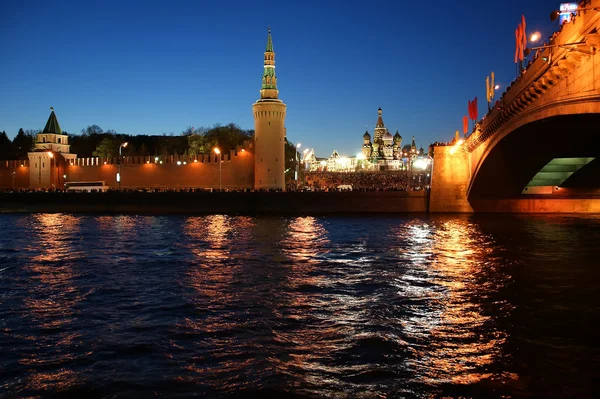 Russie, Moscou. Vue de nuit du Kremlin — Photo