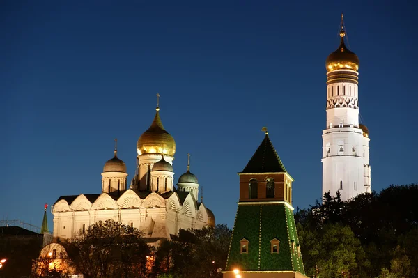 Ρωσία, Μόσχα. νυχτερινή άποψη του Κρεμλίνου — Φωτογραφία Αρχείου