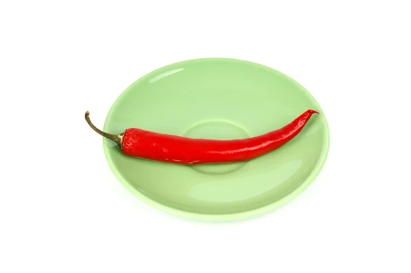 Fresh red hot pepper on a white — Stock Photo, Image