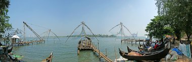 Chinese fishing nets, Cochin, South India clipart