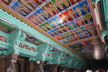 Ceiling Meenakshi Sundareswarar Temple in Madurai, South India clipart